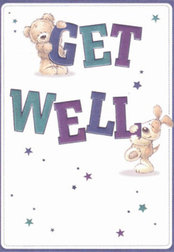 There's an immediate sense of gentle hope and uplifting care in this illustrated get well card, which echoes the heartfelt touches found in many homes across Epping. At the centre, a soft, huggable teddy perches atop the graceful sweep of 'GET,' while a lively puppy nestles beside the bold shapes of 'WELL.' Their shared task of conveying well wishes feels as comforting as the embrace of a favourite blanket. Deep, velvety purples and soothing teals in the type add vibrancy, while stars-painted in varying hues of blue-twinkle around them, like tiny beacons shining through Epping's leafy streets on an early evening. The pristine white backdrop speaks of airy calm, clarity, and fresh starts-qualities anyone in recovery cherishes. There's a tactile quality to the illustrated fur, almost as if you could run your fingers through the bear's plush coat or the puppy's floppy ears, bringing to mind the thoughtful textures in a hand-tied bouquet. Crafted with the same subtle artistry seen in Flowers Epping's arrangements, every brushstroke seems to offer reassurance and warmth. This card isn't just a message-it's a gentle gesture, brightening days just as a fresh delivery from your local florist enlivens an Epping home.