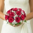 Evoking the gentle spirit and quiet romance of an Epping wedding morning, this image draws the eye to a bride's hands tenderly embracing a bouquet rich with local craftsmanship. Plush red roses, their petals a deep, velvety crimson, gather in a domed cluster-each one revealing its beauty at just the right stage of bloom. Between these luxurious flowers, airy clusters of pure white baby's breath create a dreamy, cloud-like effect, the petite blossoms lending both softness and subtle movement to the arrangement. Peeking from below, fresh green leaves offer a crisp contrast, much like the spring growth in Epping's gardens after morning rain. The bouquet is gently secured by hands with immaculate nails, positioned over a softly textured, ivory bridal gown that hints at local bridal atelier traditions-perhaps adorned with lace or fine embroidery. A graceful sash cascades down one side, echoing the flowing lines of the fabric. All of this stands out against a beautifully neutral, softly blurred backdrop, ensuring every flower and detail is a testament to love and artistry. Ideal for couples planning their Epping wedding, this bouquet expresses not only the promise of enduring love but also the care and expertise of local florists dedicated to making every occasion memorable.