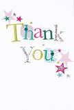 This thank you card captures the joyful essence of gratitude, much like the welcoming spirit found in Epping's heart. Lettering arches across an immaculate white card, each one a tapestry of colour-soft silver shimmer, fuchsia pink, leafy green, and sky blue-decorated with textured dots and delicate, wandering stitched lines. Sprinkles of stars in shades of pink, teal, and gold drift playfully around the words, evoking the merriment of a village fair at the Town Meadow. The card's design feels fresh, light, and uncomplicated, offering plenty of room for each colourful detail to shine. Its tactile surface conjures the comfort of handcrafted notes exchanged between friends along Epping's High Street. Perfect for nestling beside a bouquet from Flowers Epping, the card brings whimsy and warmth together-an unmistakably sincere way to express heartfelt thanks, lingering like the gentle memory of a summer celebration beneath the broad Epping woods.